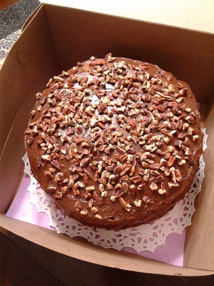 Chocolate Cake with pecans.