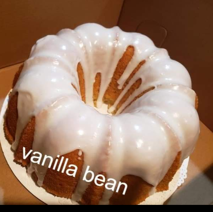 Vanilla Bean Cake with vanilla glaze..