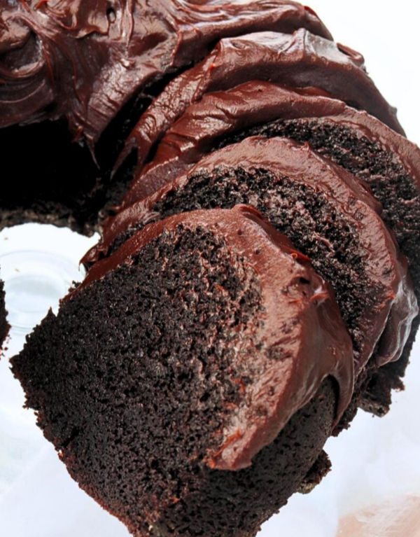 Double Fudge Chocolate Bundt Cake. Moist and delicious